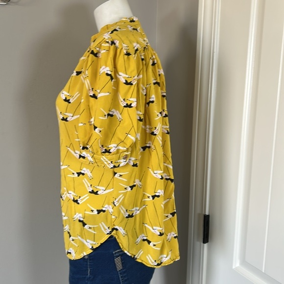 Anthropologie Emily Isabella Robina Blouse TRAPEZISTS Yellow Circus Top Sz XS - Picture 8 of 16